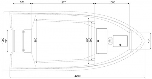 Лодка моторная WINDBOAT- 42 до25 л.с.